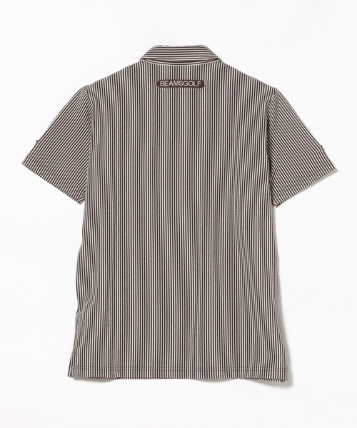 BEAMS GOLF(ビームスゴルフ)の「PURPLE LABEL / スフィダンテ ストライプ サッカー ポロシャツ(ポロシャツ・メンズ・ネイビー/ブラウン・L/M/XL/S)」の13枚目の写真