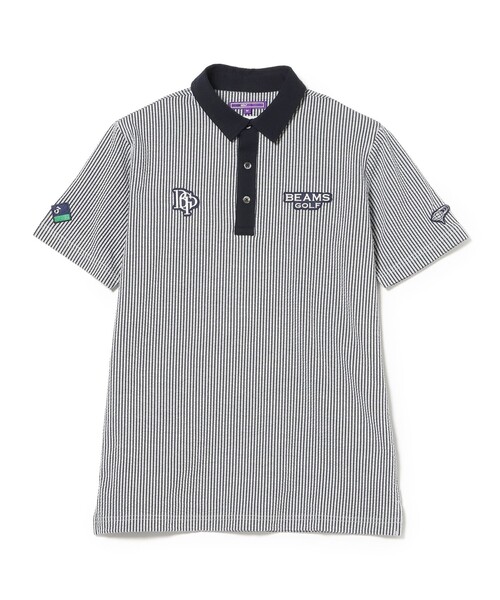 BEAMS GOLF(ビームスゴルフ)の「PURPLE LABEL / スフィダンテ ストライプ サッカー ポロシャツ(ポロシャツ・メンズ・ネイビー/ブラウン・L/M/XL/S)」の16枚目の写真