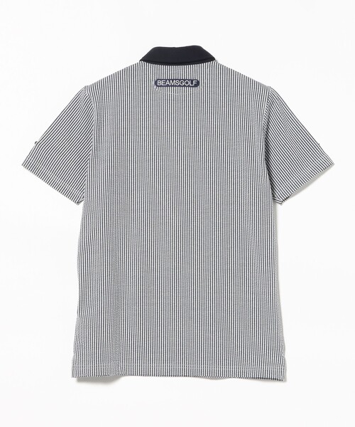BEAMS GOLF(ビームスゴルフ)の「PURPLE LABEL / スフィダンテ ストライプ サッカー ポロシャツ(ポロシャツ・メンズ・ネイビー/ブラウン・L/M/XL/S)」の17枚目の写真