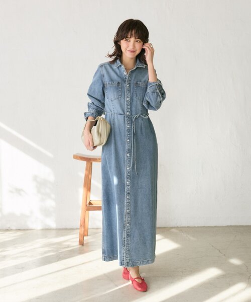 RIVE DROITE（リヴドロワ）の「【Yossshiiii企画】【A・MONN(アモン)】デニムシャツマルチワンピース（ワンピース・レディース・ブルー・36/40/38）」の6枚目の写真