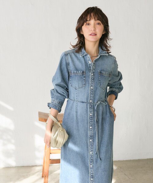 RIVE DROITE（リヴドロワ）の「【Yossshiiii企画】【A・MONN(アモン)】デニムシャツマルチワンピース（ワンピース・レディース・ブルー・36/40/38）」の7枚目の写真