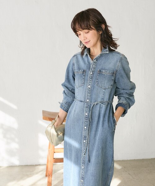 RIVE DROITE（リヴドロワ）の「【Yossshiiii企画】【A・MONN(アモン)】デニムシャツマルチワンピース（ワンピース・レディース・ブルー・36/40/38）」の8枚目の写真