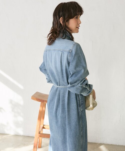 RIVE DROITE（リヴドロワ）の「【Yossshiiii企画】【A・MONN(アモン)】デニムシャツマルチワンピース（ワンピース・レディース・ブルー・36/40/38）」の9枚目の写真