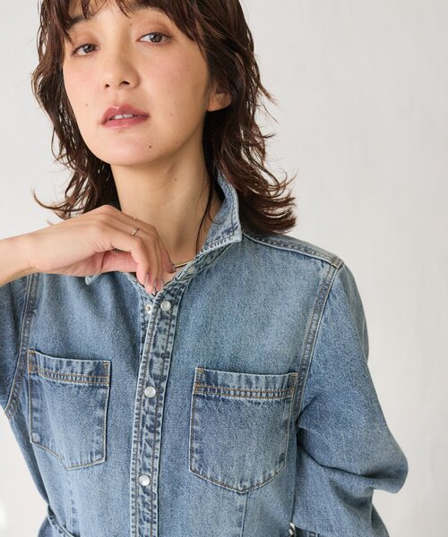 RIVE DROITE（リヴドロワ）の「【Yossshiiii企画】【A・MONN(アモン)】デニムシャツマルチワンピース（ワンピース・レディース・ブルー・36/40/38）」の10枚目の写真