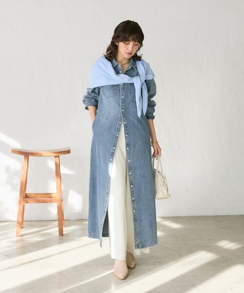 RIVE DROITE（リヴドロワ）の「【Yossshiiii企画】【A・MONN(アモン)】デニムシャツマルチワンピース（ワンピース・レディース・ブルー・36/40/38）」の18枚目の写真
