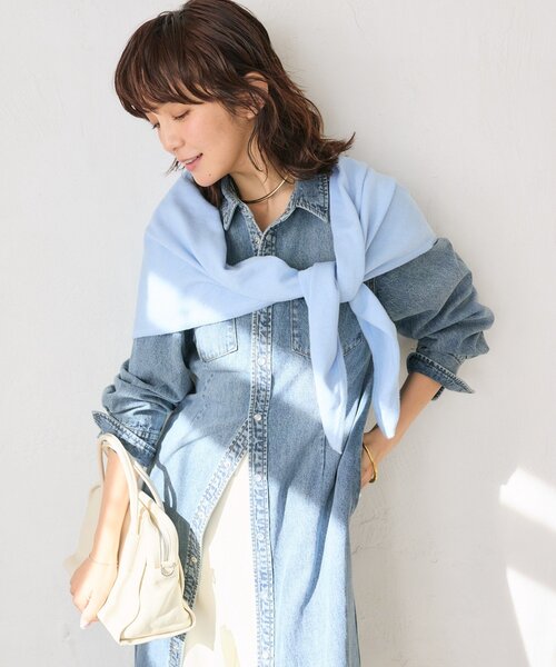 RIVE DROITE（リヴドロワ）の「【Yossshiiii企画】【A・MONN(アモン)】デニムシャツマルチワンピース（ワンピース・レディース・ブルー・36/40/38）」の19枚目の写真
