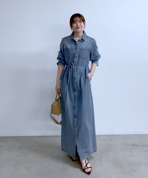RIVE DROITE（リヴドロワ）の「【Yossshiiii企画】【A・MONN(アモン)】デニムシャツマルチワンピース（ワンピース・レディース・ブルー・36/40/38）」の2枚目の写真