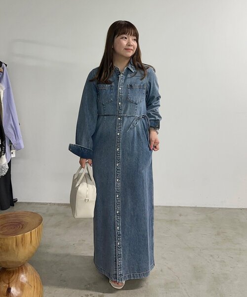 RIVE DROITE（リヴドロワ）の「【Yossshiiii企画】【A・MONN(アモン)】デニムシャツマルチワンピース（ワンピース・レディース・ブルー・36/40/38）」の3枚目の写真