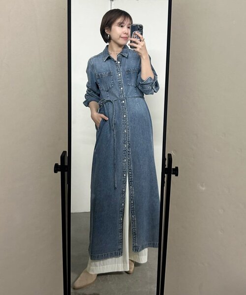 RIVE DROITE（リヴドロワ）の「【Yossshiiii企画】【A・MONN(アモン)】デニムシャツマルチワンピース（ワンピース・レディース・ブルー・36/40/38）」の4枚目の写真