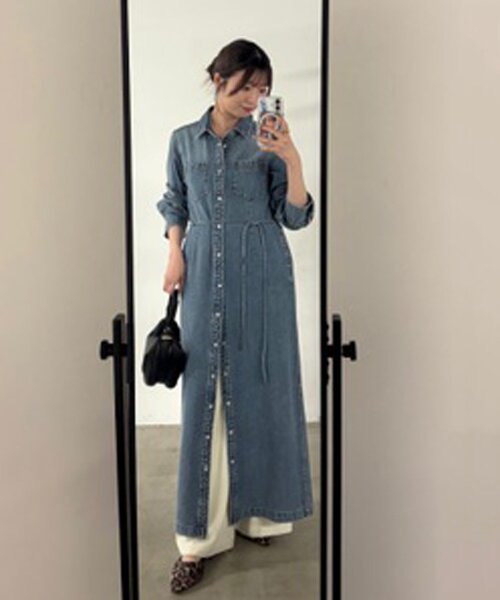 RIVE DROITE（リヴドロワ）の「【Yossshiiii企画】【A・MONN(アモン)】デニムシャツマルチワンピース（ワンピース・レディース・ブルー・36/40/38）」の5枚目の写真
