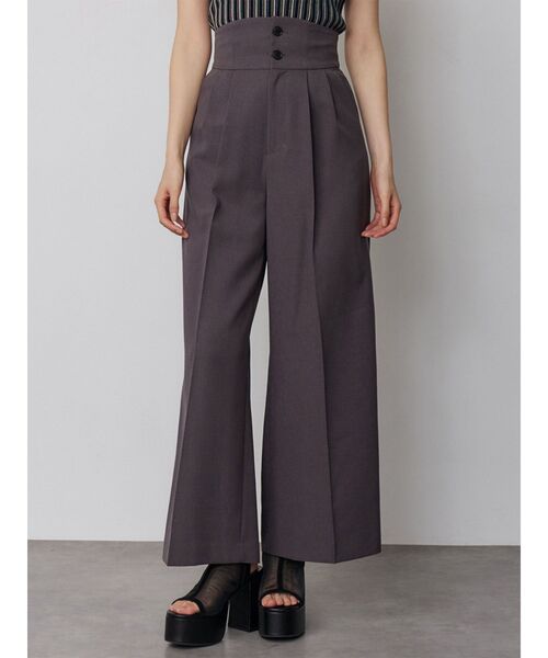 MURUA（ムルーア）の「【接触冷感】ハイウエストセンプレワイドパンツ【セットアップ着用可】（スラックス・レディース・ブルー/ベージュ/グレー/ブラック・2/1）」の3枚目の写真