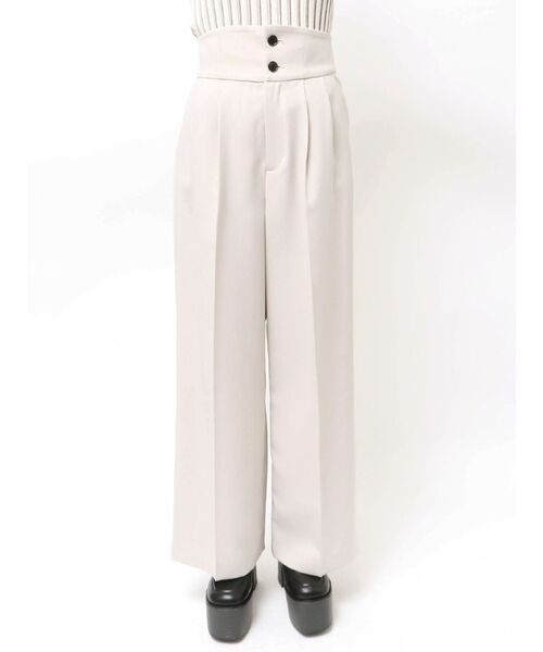 MURUA（ムルーア）の「【接触冷感】ハイウエストセンプレワイドパンツ【セットアップ着用可】（スラックス・レディース・ブルー/ベージュ/グレー/ブラック・2/1）」の10枚目の写真