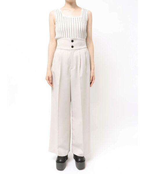 MURUA（ムルーア）の「【接触冷感】ハイウエストセンプレワイドパンツ【セットアップ着用可】（スラックス・レディース・ブルー/ベージュ/グレー/ブラック・2/1）」の17枚目の写真