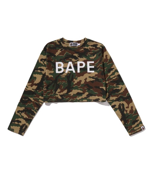 A Bathing Ape カモフラージュ クロップド丈ロンＴS GLITCH WOODLAND CAMO BAPE CROPPED L/S TEE（Tシャツ/カットソー）｜A