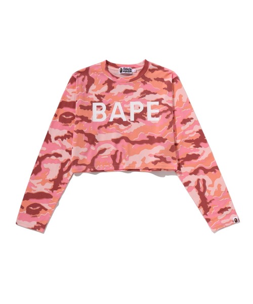 A Bathing Ape カモフラージュ クロップド丈ロンＴS GLITCH WOODLAND CAMO BAPE CROPPED L/S TEE（Tシャツ/カットソー）｜A