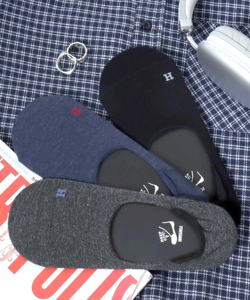 Healthknit（ヘルスニット）の「healthknit（ヘルスニット）3足セット インステップソックス/Ag+抗菌防臭 スニーカーソックス メンズ 25-27cm（ソックス/靴下・メンズ・ブラック/その他・M）」の2枚目の写真