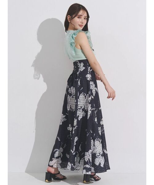 MERCURYDUO(マーキュリーデュオ)の「異素材フリルボトルニット(ニット/セーター・レディース・ブラック/オフホワイト/ミント・FREE)」の8枚目の写真
