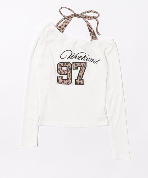 Sibra(シブラ)の「レオパードロゴプリントTシャツ(Tシャツ/カットソー・レディース・グレー/ホワイト/ピンク/ブルー・M)」の2枚目の写真