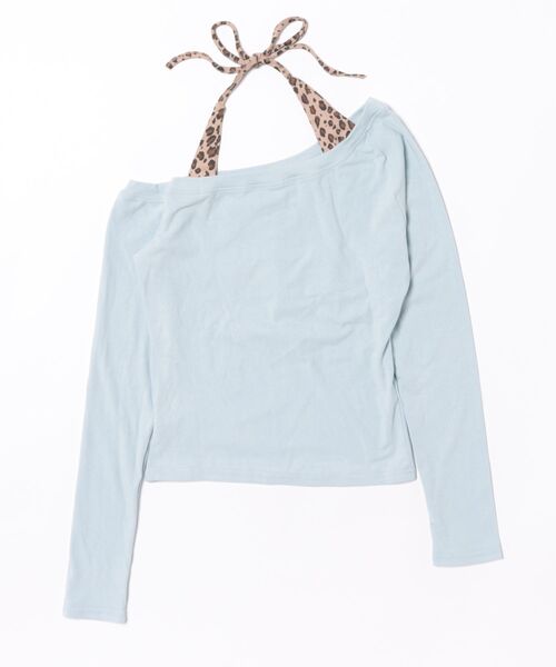 Sibra(シブラ)の「レオパードロゴプリントTシャツ(Tシャツ/カットソー・レディース・グレー/ホワイト/ピンク/ブルー・M)」の8枚目の写真