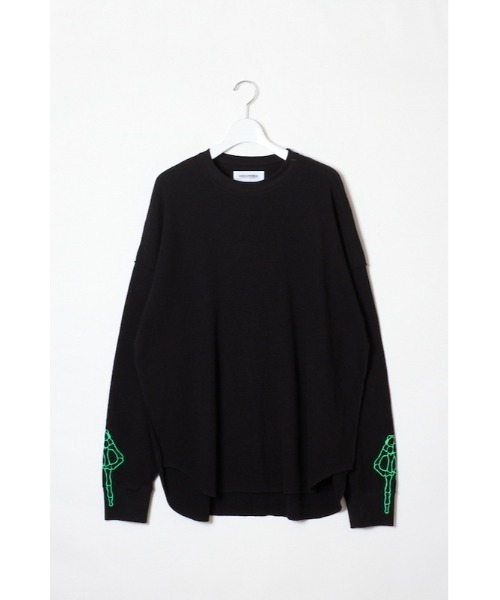 DISCOVERED（ディスカバード）の「DISCOVERED WAFFLE BONE PRINT CUTSEWN（Tシャツ/カットソー・メンズ・ブラック/ホワイト・3/1）」の2枚目の写真