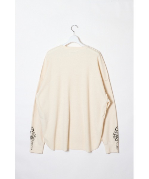 DISCOVERED（ディスカバード）の「DISCOVERED WAFFLE BONE PRINT CUTSEWN（Tシャツ/カットソー・メンズ・ブラック/ホワイト・3/1）」の3枚目の写真