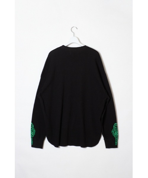 DISCOVERED（ディスカバード）の「DISCOVERED WAFFLE BONE PRINT CUTSEWN（Tシャツ/カットソー・メンズ・ブラック/ホワイト・3/1）」の4枚目の写真