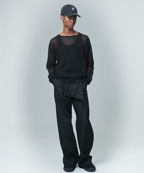 NOCTO ARCHIVE(ノクトアーカイブ)の「NOCTO ARCHIVE/ノクト アーカイブ Mesh Knit Pullover(ニット/セーター・メンズ・ブラック/チャコールグレー/ホワイト系その他・FREE)」の16枚目の写真