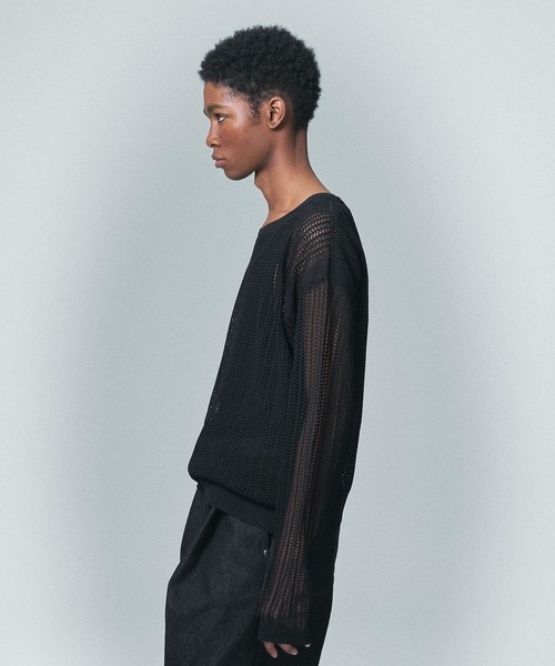 NOCTO ARCHIVE(ノクトアーカイブ)の「NOCTO ARCHIVE/ノクト アーカイブ Mesh Knit Pullover(ニット/セーター・メンズ・ブラック/チャコールグレー/ホワイト系その他・FREE)」の17枚目の写真