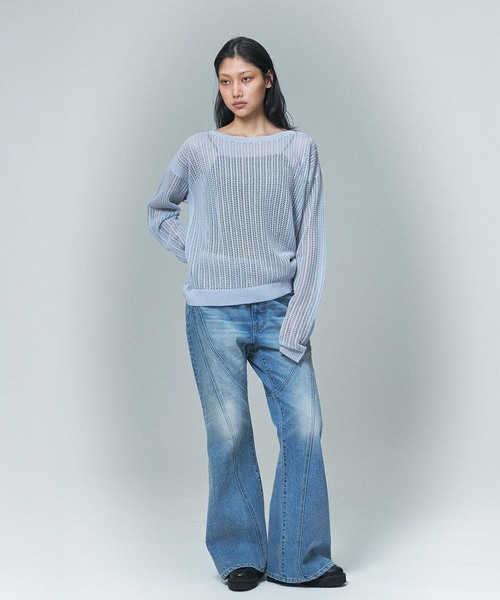 NOCTO ARCHIVE(ノクトアーカイブ)の「NOCTO ARCHIVE/ノクト アーカイブ Mesh Knit Pullover(ニット/セーター・メンズ・ブラック/チャコールグレー/ホワイト系その他・FREE)」の19枚目の写真