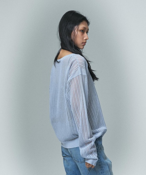 NOCTO ARCHIVE(ノクトアーカイブ)の「NOCTO ARCHIVE/ノクト アーカイブ Mesh Knit Pullover(ニット/セーター・メンズ・ブラック/チャコールグレー/ホワイト系その他・FREE)」の21枚目の写真