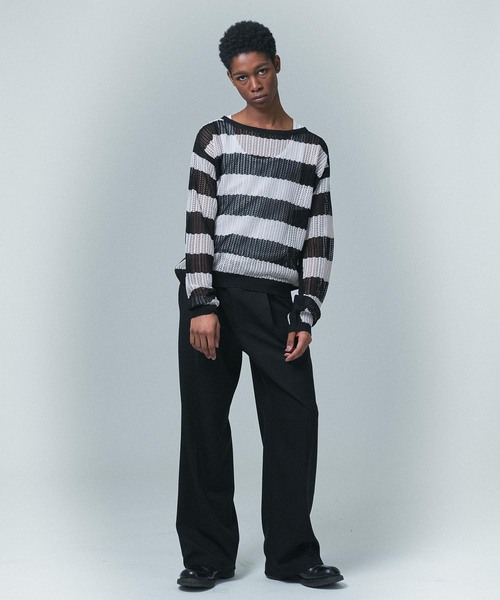 NOCTO ARCHIVE(ノクトアーカイブ)の「NOCTO ARCHIVE/ノクト アーカイブ Mesh Knit Pullover(ニット/セーター・メンズ・ブラック/チャコールグレー/ホワイト系その他・FREE)」の22枚目の写真