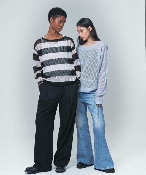 NOCTO ARCHIVE(ノクトアーカイブ)の「NOCTO ARCHIVE/ノクト アーカイブ Mesh Knit Pullover(ニット/セーター・メンズ・ブラック/チャコールグレー/ホワイト系その他・FREE)」の12枚目の写真