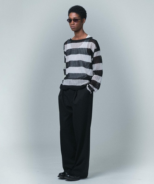NOCTO ARCHIVE(ノクトアーカイブ)の「NOCTO ARCHIVE/ノクト アーカイブ Mesh Knit Pullover(ニット/セーター・メンズ・ブラック/チャコールグレー/ホワイト系その他・FREE)」の15枚目の写真