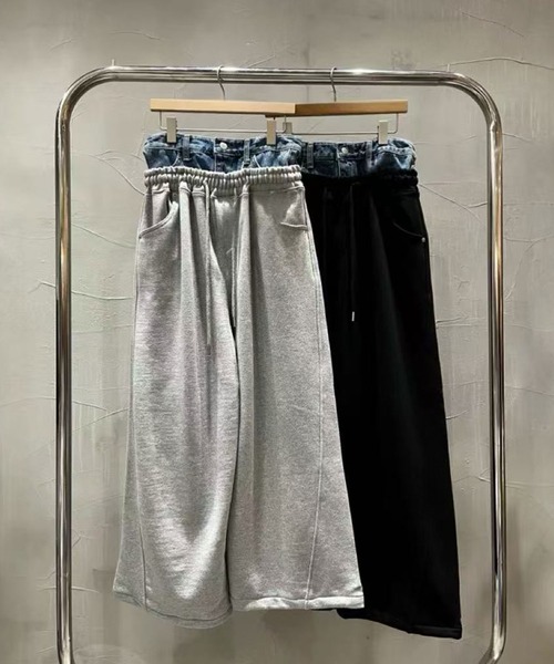 LAFFMO（ラフモ）の「デニムウエスト切り替えスウェットパンツ（その他パンツ・レディース・グレー/ブラック・F）」の8枚目の写真