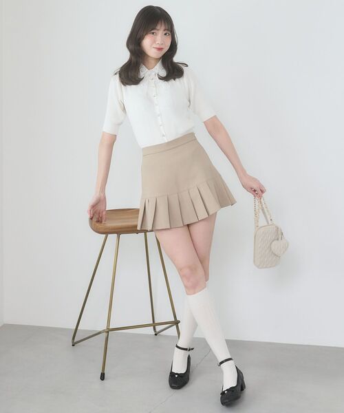 MAJESTIC LEGON(マジェスティックレゴン)の「アソートヘムプリーツミニスカパン(スカート・レディース・ベージュ系その他2/ベージュ/グレー・MEDIUM)」の14枚目の写真