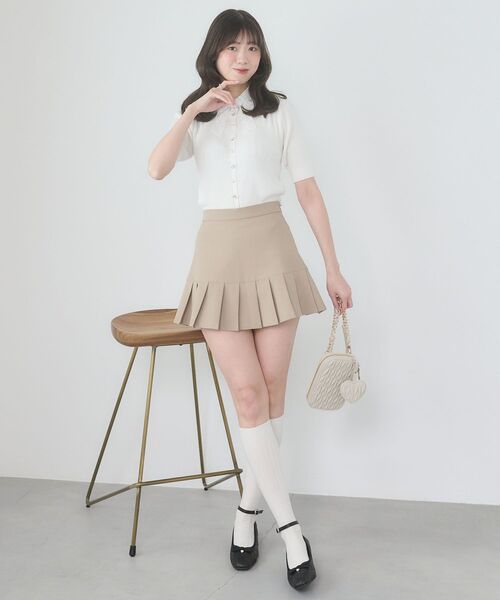 MAJESTIC LEGON(マジェスティックレゴン)の「アソートヘムプリーツミニスカパン(スカート・レディース・ベージュ系その他2/ベージュ/グレー・MEDIUM)」の15枚目の写真