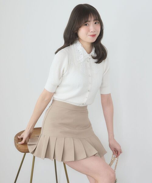 MAJESTIC LEGON(マジェスティックレゴン)の「アソートヘムプリーツミニスカパン(スカート・レディース・ベージュ系その他2/ベージュ/グレー・MEDIUM)」の18枚目の写真