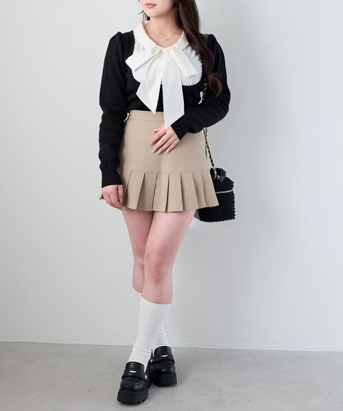MAJESTIC LEGON(マジェスティックレゴン)の「アソートヘムプリーツミニスカパン(スカート・レディース・ベージュ系その他2/ベージュ/グレー・MEDIUM)」の20枚目の写真