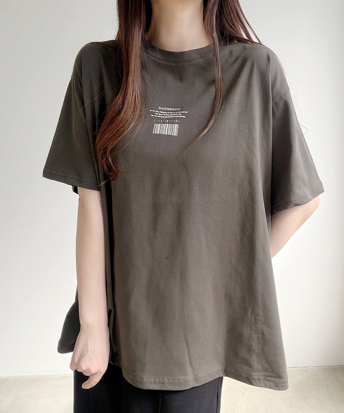 Nana（ナナ）の「ワンポイントロゴ ビッグシルエットTシャツ（Tシャツ/カットソー・レディース・チャコールグレー・FREE）」の20枚目の写真