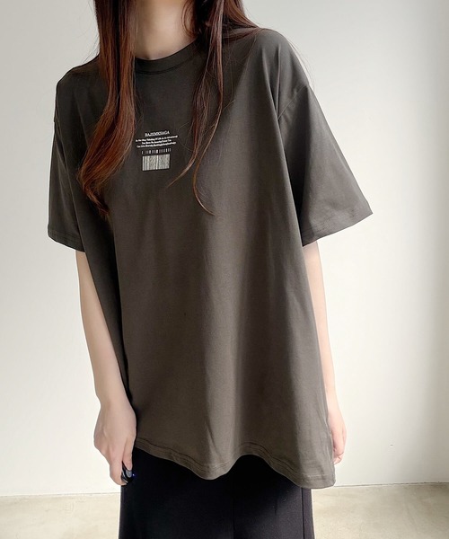 Nana（ナナ）の「ワンポイントロゴ ビッグシルエットTシャツ（Tシャツ/カットソー・レディース・チャコールグレー・FREE）」の7枚目の写真