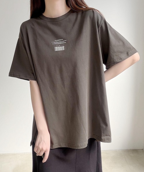 Nana（ナナ）の「ワンポイントロゴ ビッグシルエットTシャツ（Tシャツ/カットソー・レディース・チャコールグレー・FREE）」の8枚目の写真