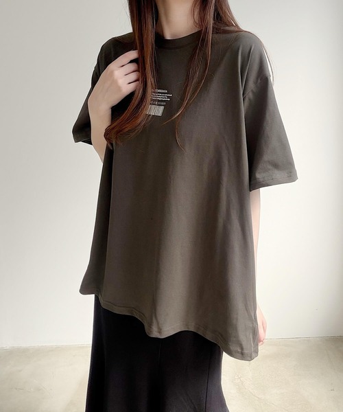 Nana（ナナ）の「ワンポイントロゴ ビッグシルエットTシャツ（Tシャツ/カットソー・レディース・チャコールグレー・FREE）」の10枚目の写真