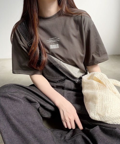 Nana（ナナ）の「ワンポイントロゴ ビッグシルエットTシャツ（Tシャツ/カットソー・レディース・チャコールグレー・FREE）」の18枚目の写真