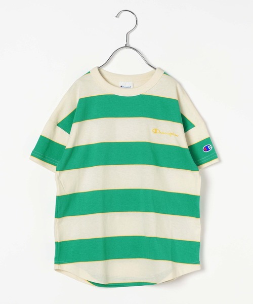 Champion（チャンピオン）の「【Champion(チャンピオン）】マルチボーダーT(KIDS)（Tシャツ/カットソー・キッズ・ブルー/グリーン/レッド・140cm/130cm/150cm/160cm/120cm）」の2枚目の写真