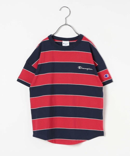 Champion（チャンピオン）の「【Champion(チャンピオン）】マルチボーダーT(KIDS)（Tシャツ/カットソー・キッズ・ブルー/グリーン/レッド・140cm/130cm/150cm/160cm/120cm）」の4枚目の写真