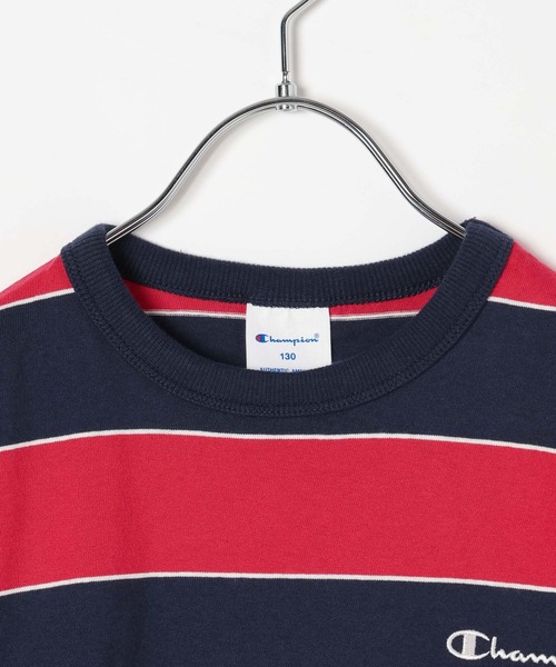 Champion（チャンピオン）の「【Champion(チャンピオン）】マルチボーダーT(KIDS)（Tシャツ/カットソー・キッズ・ブルー/グリーン/レッド・140cm/130cm/150cm/160cm/120cm）」の6枚目の写真