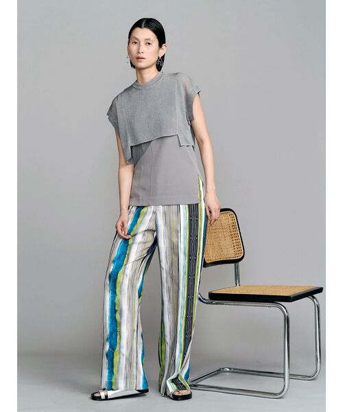 UN3D.（アンスリード）の「SHEER SHORT KT TOP / シアーショートニットトップ（ニット/セーター・レディース・グレー/ブラック/ホワイト・FREE）」の7枚目の写真