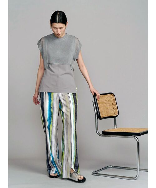 UN3D.（アンスリード）の「SHEER SHORT KT TOP / シアーショートニットトップ（ニット/セーター・レディース・グレー/ブラック/ホワイト・FREE）」の10枚目の写真