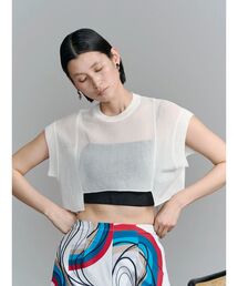 UN3D.アンスリード＊美品　Ｖネックトップス　ホワイト WAVE TUCK JERSEY TOP | UN3D./アンスリード | 三越