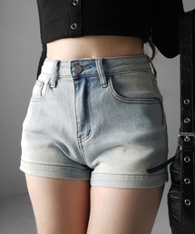 【 2color /3size 】ハイウエストストレッチデニムタイトショートパンツ / high wast stretch denim tight short pants